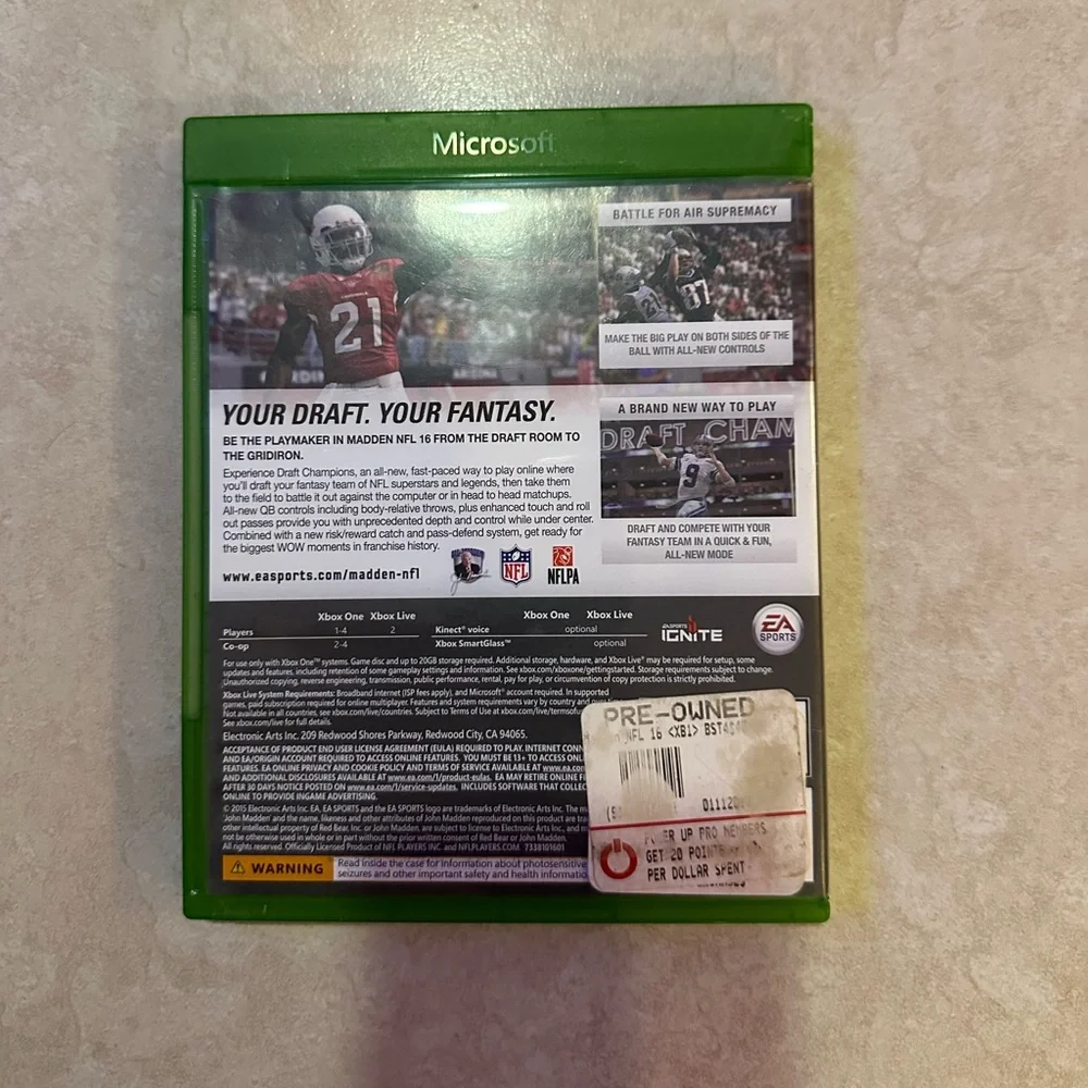 Madden NFL 16 Xbox One Pre-Owned